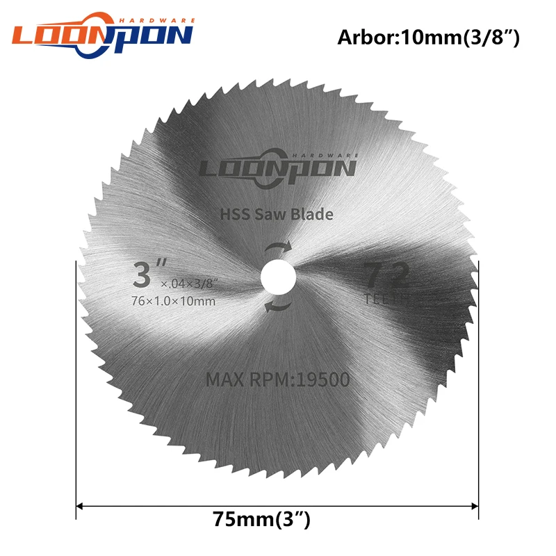HSS/Carbite Cutting Disc Polishing Disc 75mm Diameter 10mm Bore Grinding Disc Multifunction Electric Angle Grinder Attachment 3 HSS/Carbite Cutting Disc Polishing Disc 75mm Diameter 10mm Bore Grinding Disc Multifunction Electric Angle Grinder Attachment - Image 3