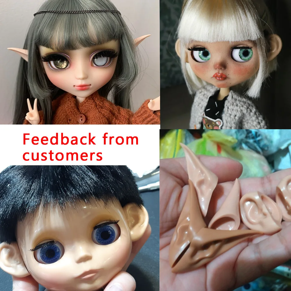 blyth doll icy toy ears toy white natural tan dark and super black skin only ears no doll doll accessories toys doll accessories