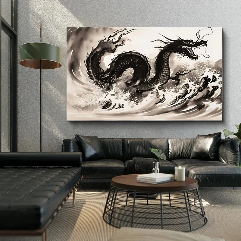 Blackboard Animal Art Poster Canvas Print Deer Zebra Elephant Animal Dark Wall Decor Country Aesthetic Decorative Gifts