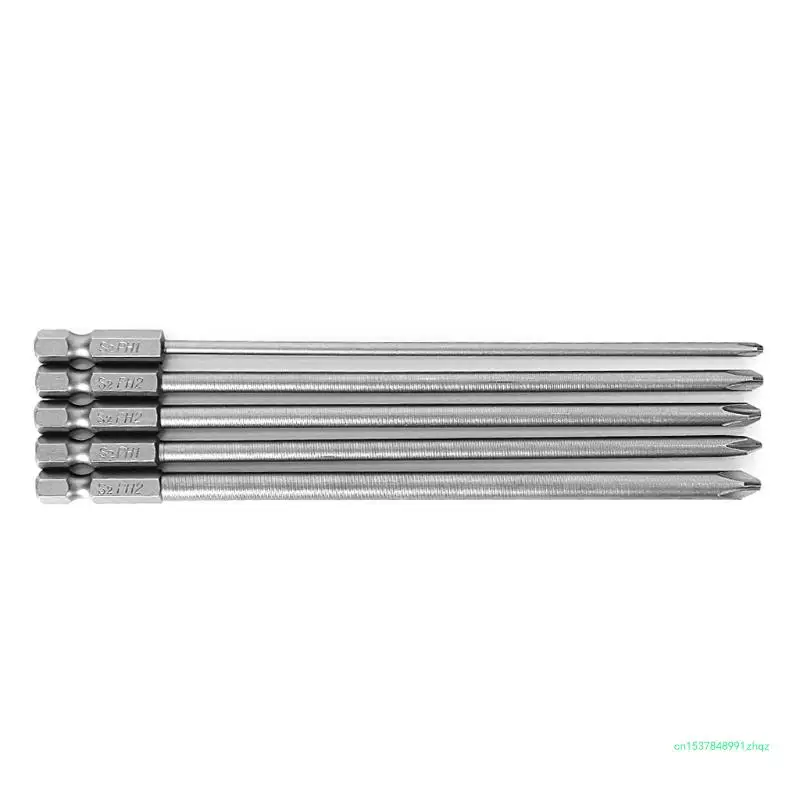 헤드 PH1 PH2 전기 드라이버용 크로스용 1/4인치 150mm 길이 S2 마그네틱 5개