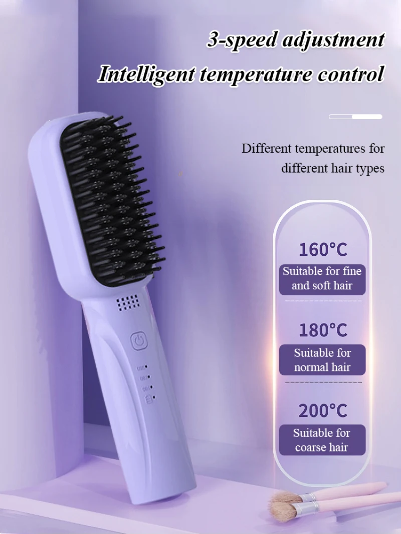 Portable wet and dry anionic comb home dorm room portable hair comb wireless charging version