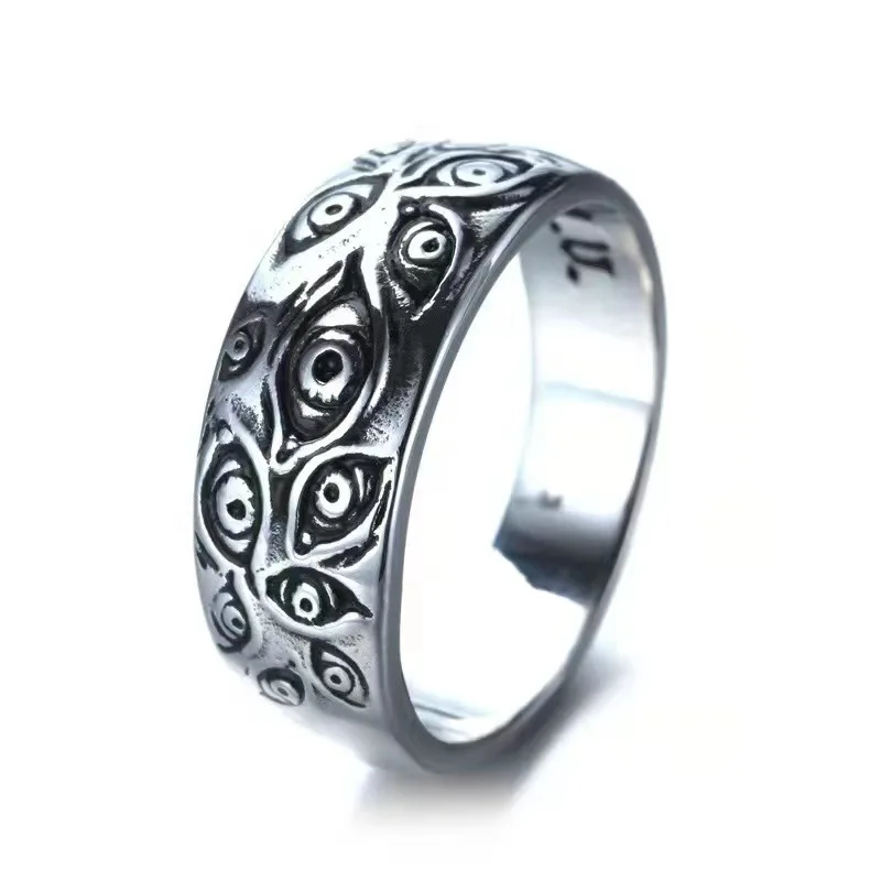 thumbnail image 1 of Anillos de Anime Jujutsu Kaisen, accesorios de joyería de Cosplay de Ryomen Sukuna, ojo muerto negro, Unisex, regalo de utilería, venta al por mayor, 1 of 4