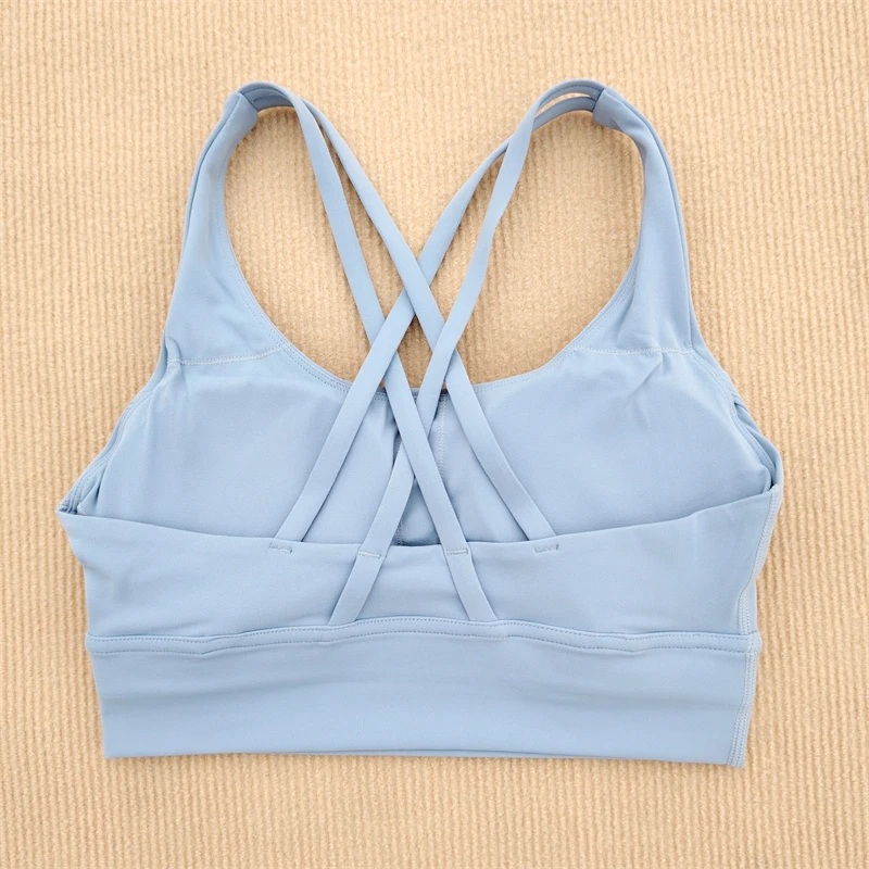 Yoga Bra Sports Underwear Gym Solid Color Bra Cross Shoulder Strap Beauty Back Fitness Sling Yoga Suit yoga bra