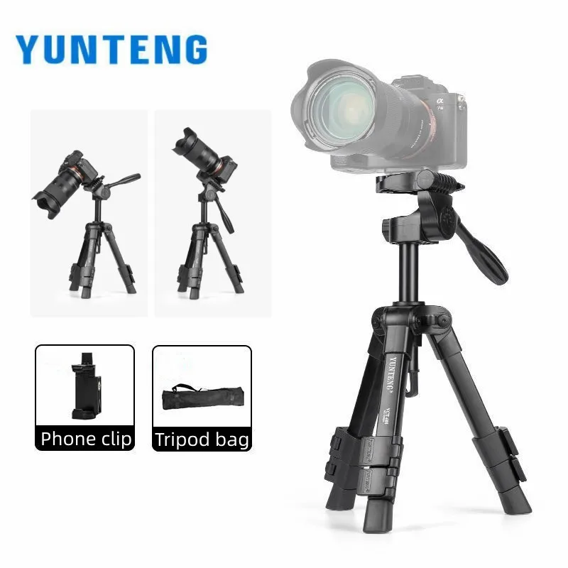 Yunteng Vct-608 Mini Treppiede Da Tavolo Portatile Per Canon Nikon Sony Fuji Olympus Live Streaming Staffa Macro Accessori Per Fotocamere