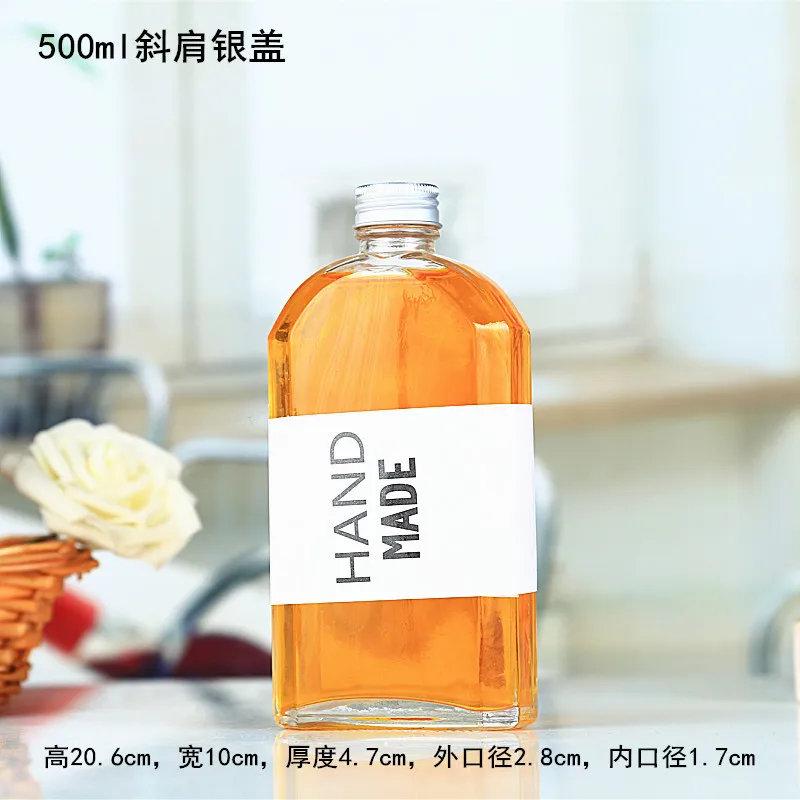 Glass Bottle Aluminum Cap Coffee Drink Juice Bottle 50ml/100ml/200ml/250ml/350ml/500ml