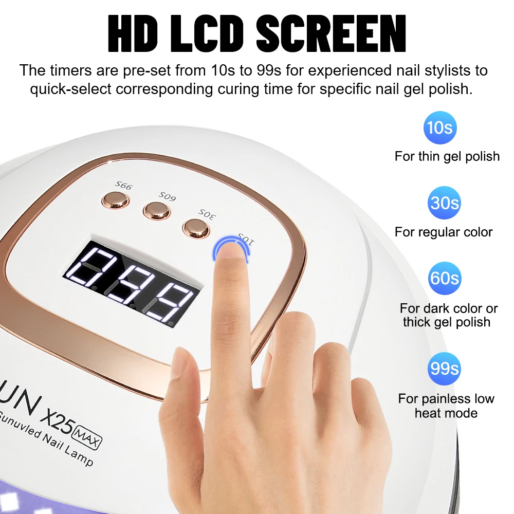 Nail Lamp LED 380W For Gel Nails Fast Curing Dryer 81 LEDS 4 Timers Professional UV Light