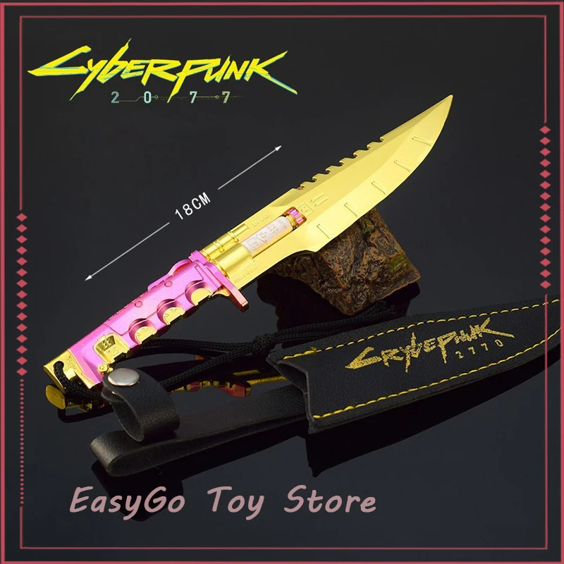 

18cm Cyberpunk 2077 Dagger Game Peripheral Headhunting Weapon Model Zinc Alloy Non-Cutting Cosplay Property Toy Gift For Boy