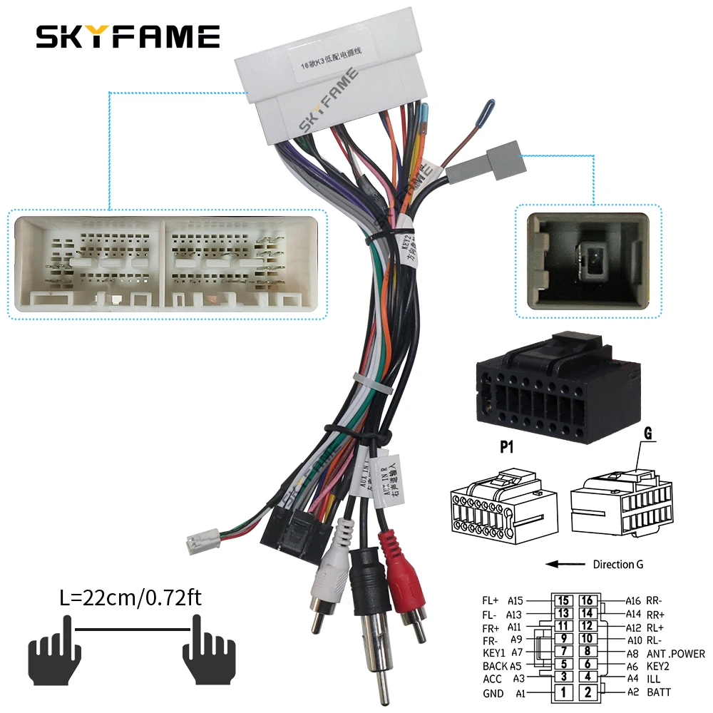 16Pin Car Wiring Harness Adapter Canbus Box Decoder Android Radio Power Cable for K2 K3 Pegas Sportage KX5 Elantra car wire cable adapter automobile connector