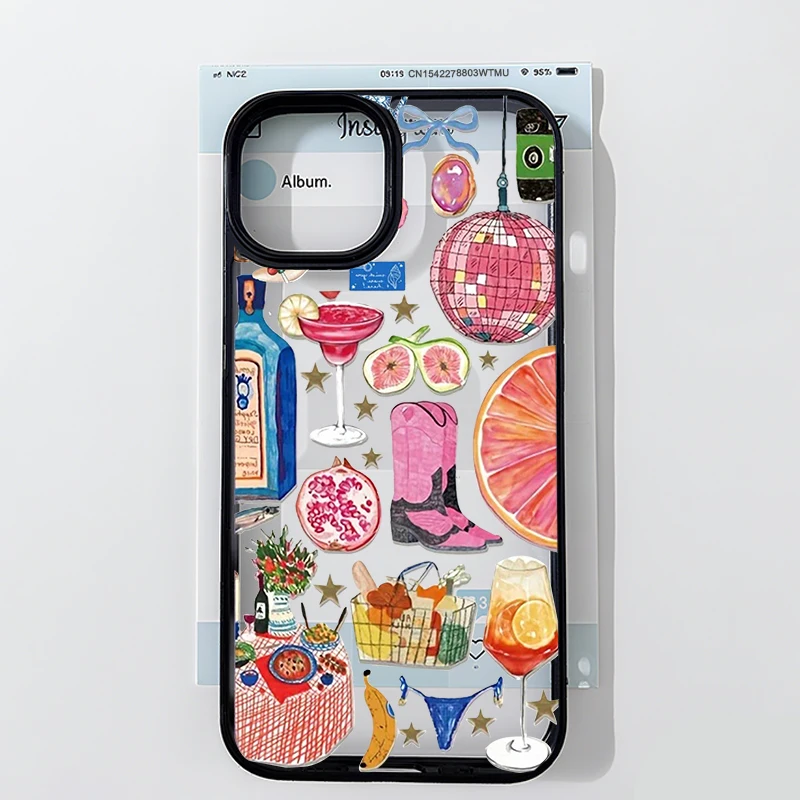 Seaside Scenery Fruit Wine Lemon Clear Phone Case – Stylish and Durable Hard Cover Shell