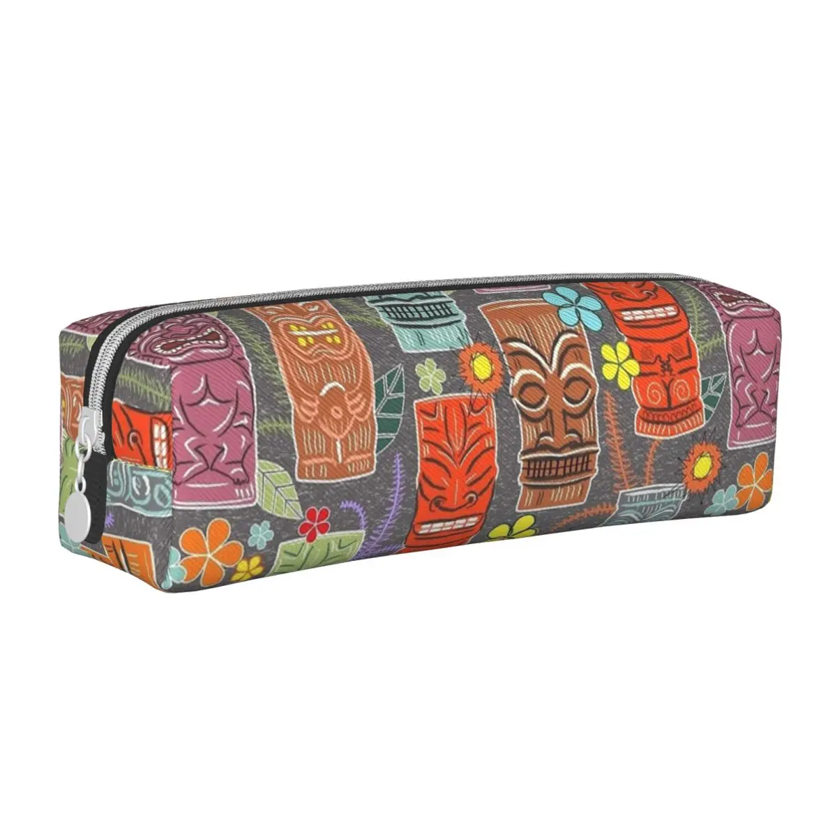 

Mid Century Tiki Pencil Cases Flower Pencilcases Pen Holder for Girls Boys Large Storage Bags Students School Gifts Stationery