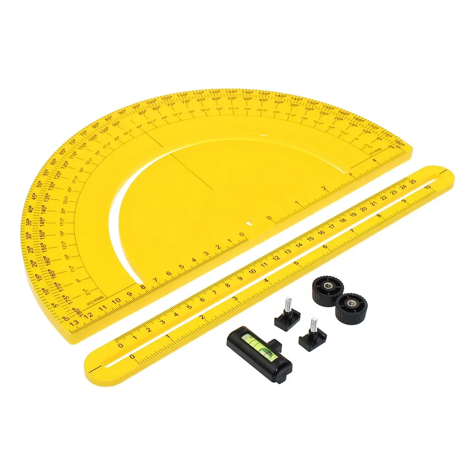 Plastic Swing Arm Multi Angle Ruler Finder Plastic 180 Degree Protractor for Builder Carpenter Craftsman and Engineer Large Size