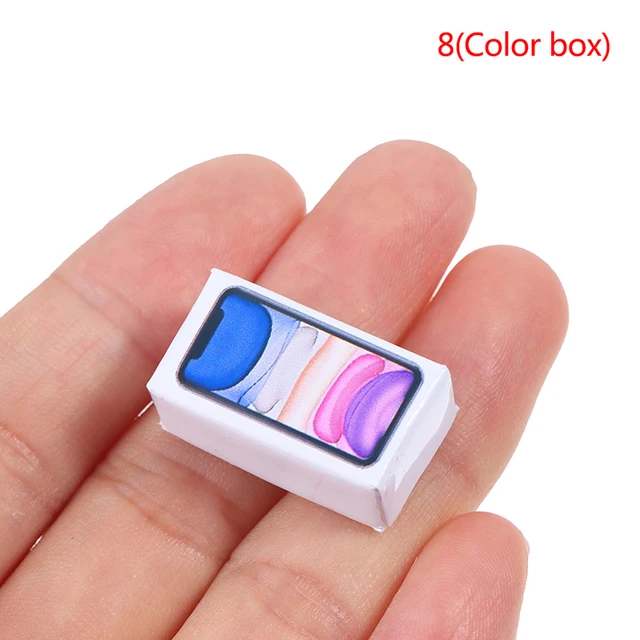 1:12 Miniature Dollhouse Mobile Phone Iphone Model IPhone Box For Barbies BJD OB11 Blyth Doll House Decoration Accessories 3