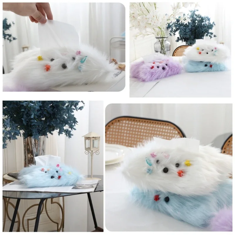 Fun Cartoon Tissue Box Paper Holder Cover for Home Decor Plush Dog Tissue Box Paper Container Living Room 2
