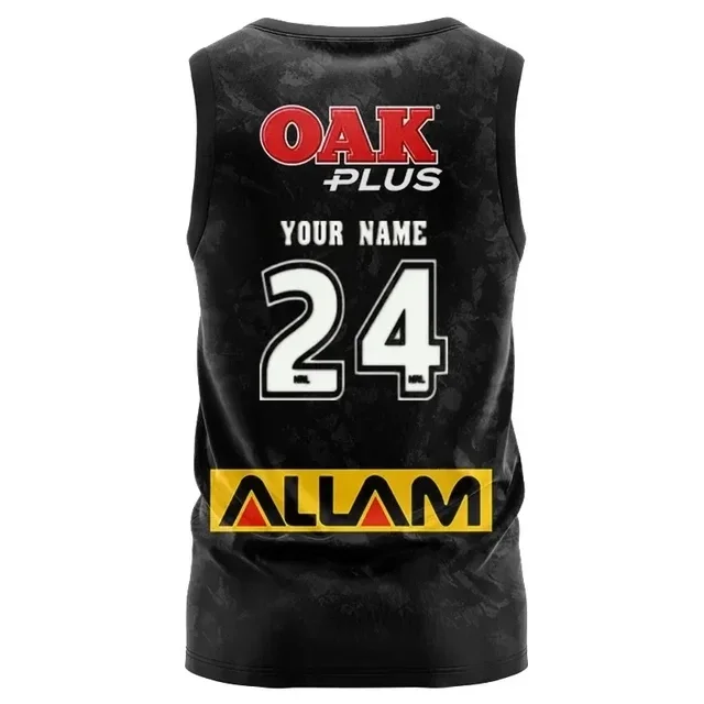 thumbnail image 1 of Camiseta de rugby de entrenamiento y local de Penrith Panthers personalizada 2024, talla para hombre: S-5XL (nombre y número personalizados impresos), 1 of 5