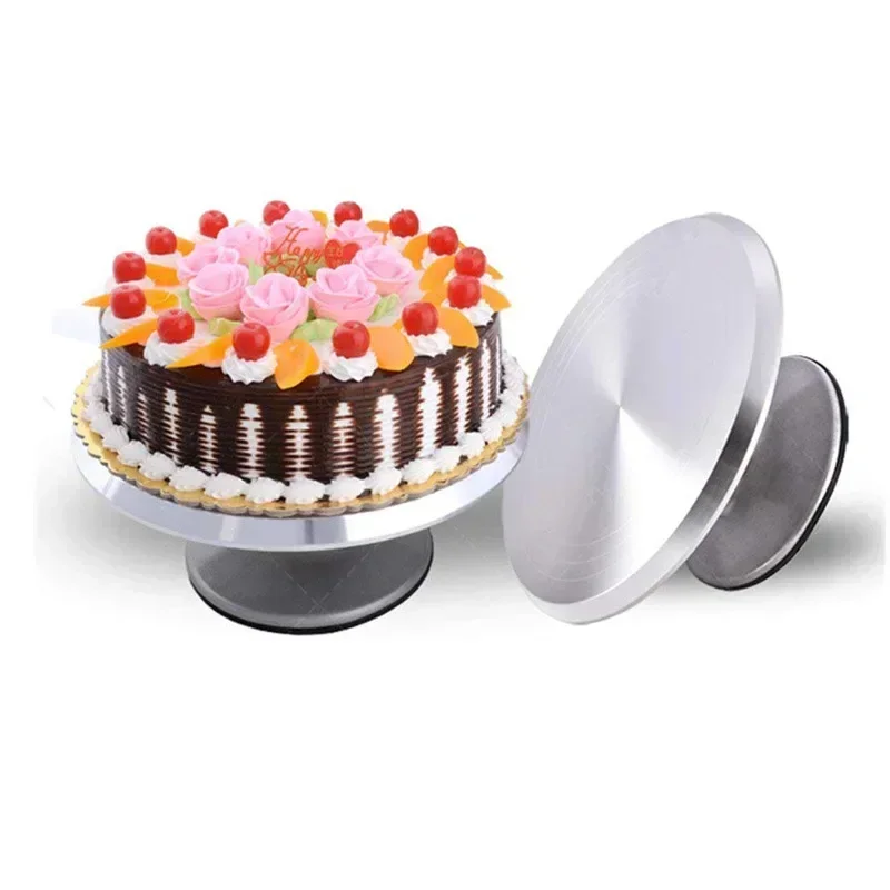 10/12inch aluminum alloy Decorating Mouth Scraper Set Rotating Turntable Cake Decorating Turntable Bake Cake Mold Baking Tools cake decorating kit cake turntable baking supplies cake tools rotating bearing turntable