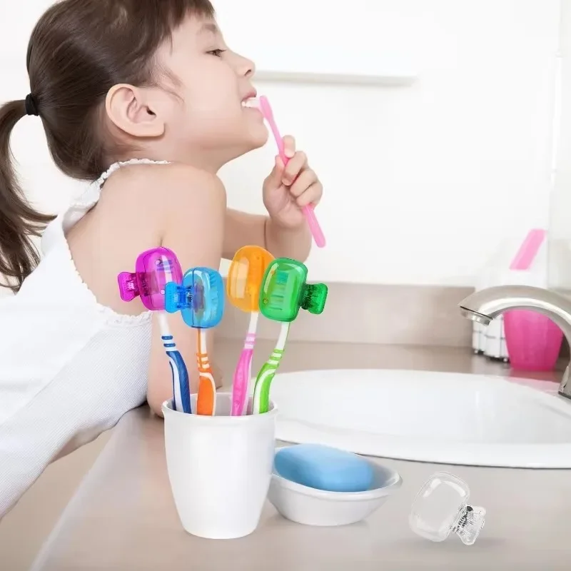 Portable Toothbrush Head Cover Clips Plastic Dustproof Head Germproof Protector Caps Travel Hiking Camping Bathroom Accessories toothbrush covers