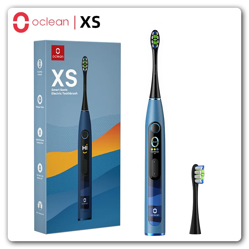 Умная звуковая электрическая зубная щетка Oclean XS, перезаряжаемая зубная щетка для отбеливания зубов, умный дисплей, щетка для взрослых, набор для ухода за полостью рта