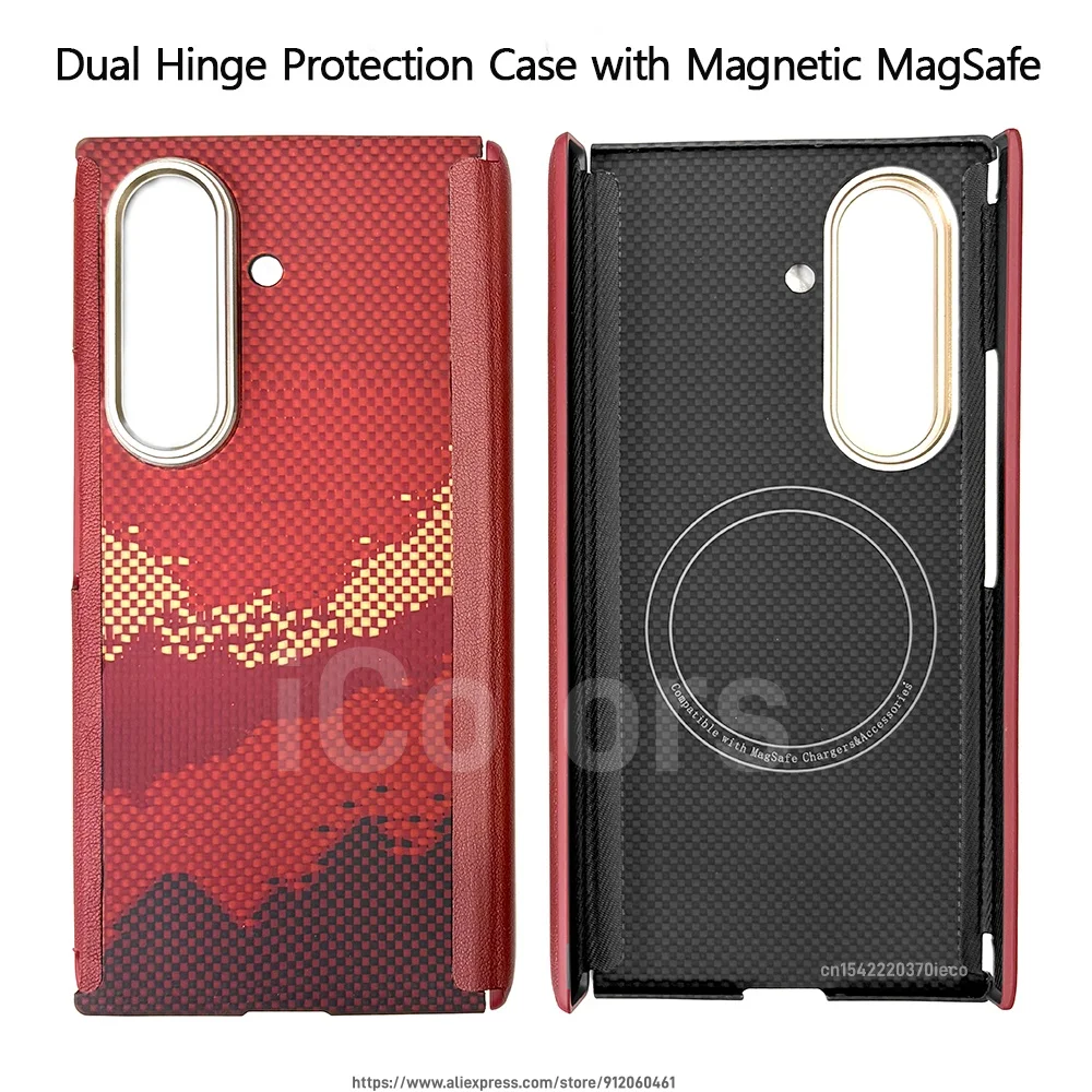 Ultra-Thin Dual Hinge Case - Aramid Carbon Fiber with Magnetic MagSafe Cover