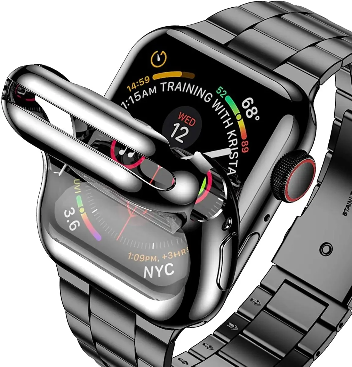 Sleek Metal Strap and Protective Case