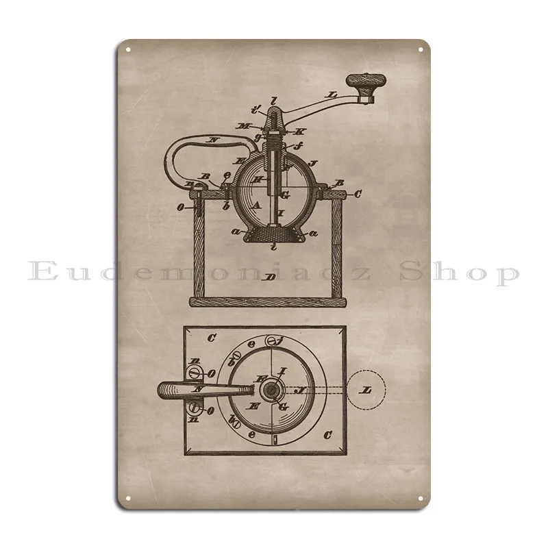 

Vintage Coffee Mill Metal Sign Print Garage Funny Cinema Garage Tin Sign PosterWall Decoration