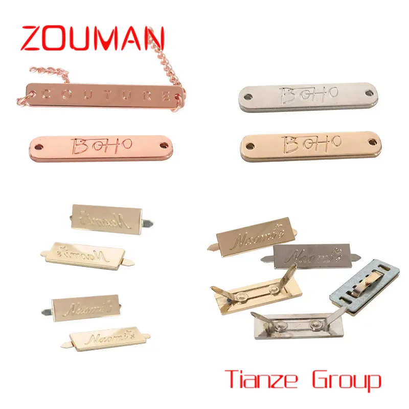 

Custom , Custom metal Clothing Labels Zinc alloy Logo Label for men clothing