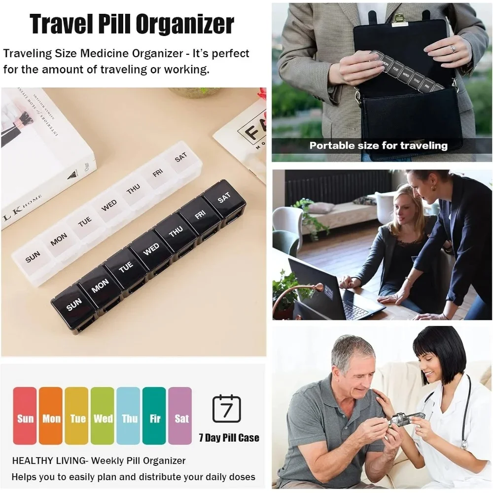 Deluxe Oversize Weekly Pill Organizer & Travel Container