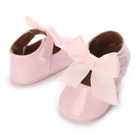 Baby Newborn Girl Princess Anti slip Bow Shoes Preschool Children's Soft PU Leather Walking Shoes Pink Series First Walking Shoe 6