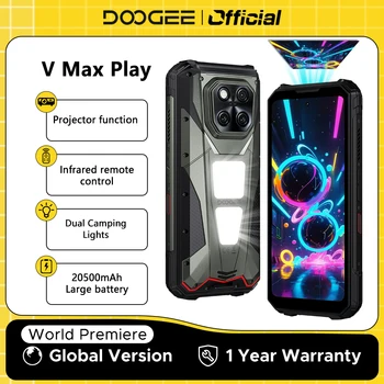 DOOGEE V Max Play Proiettore 5G Telefono robusto 6.78 "120Hz 20500mAh Doppia luci da campeggio 16GB + 512GB 200MP Fotocamera principale NFC Smartphone