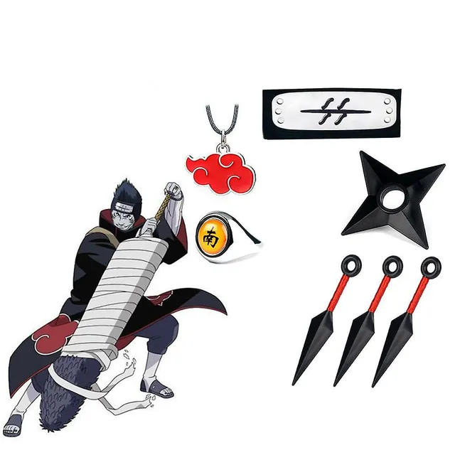 NARUTO Anime Peripherals Uchiha Sasuke Hatake Kakashi Kunai Ninja Shuriken  Weapon Collection Seven-piece Children's Gift Set