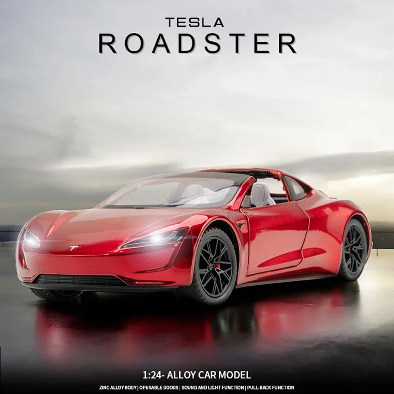 

1:24 Tesla Roadster спортивный автомобиль, модель автомобиля из сплава, Литые и игрушечные автомобили, игрушечные автомобили, детские игрушки для детей, рождественские подарки, игрушка для мальчиков