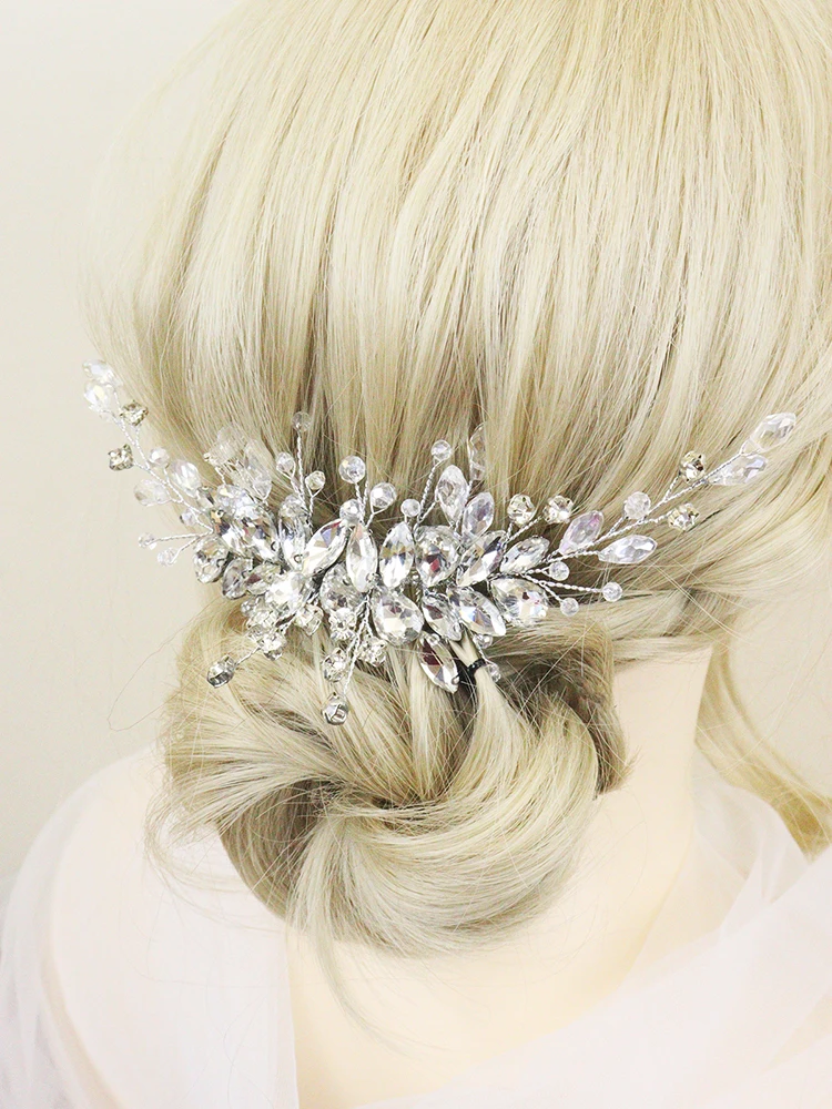 Hair Accessories Bridal Hair Accessories Silver Rhinestone Hair Comb For Women
