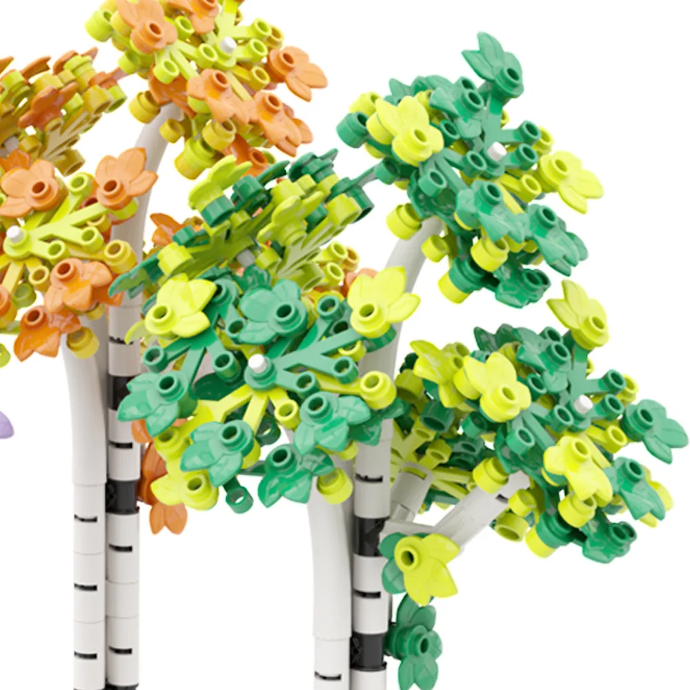 MOC Assembled 152PCS Poplar Tree Big Banyan Building Blocks City Plant Scene Ornaments Toys Bricks DIY Model Parts Set For Kids