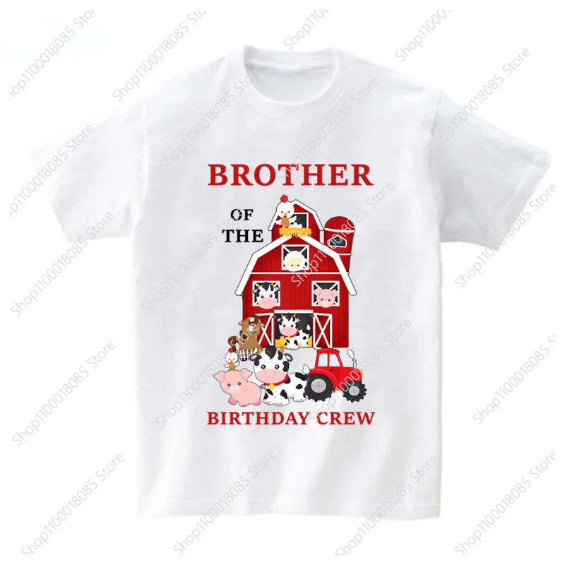 Family Farm T-shirt Birthday Shirt Boys and Girls T-shirt Paired with Customized Mom, Dad, Grandpa, Grandma T-shirt 2