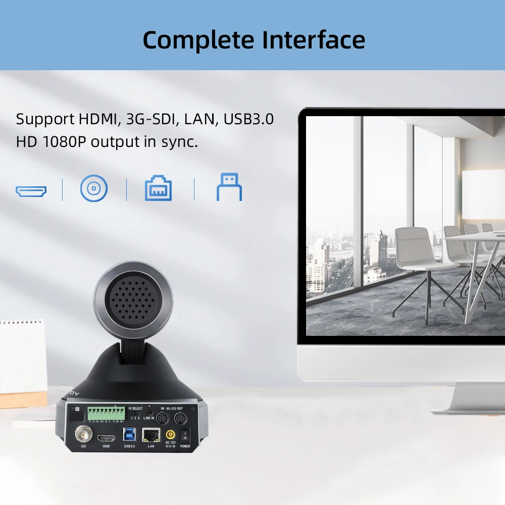 USB 3.0 슈퍼 9월 원격의료 장치 라이브 스트리밍 RTMP 카메라 12배 줌 IP PTZ 화상 회의 카메라