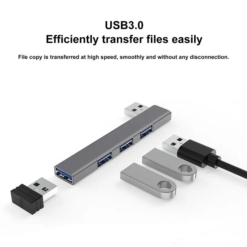 USB Hub, 4 Port USB Splitter, Portable USB Adapter Multiport Expander for Desktop, Laptop, Flash Drive, Printer, PC, Keyboards