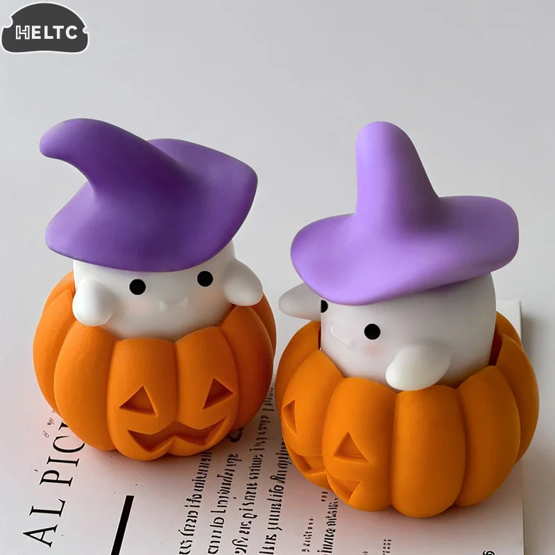 Halloween DIY Halloween Ghost Pumpkin Silicone Mold for Aromatherapy Candle 3D Pumpkin Candle Stand - Spooky Decor Crafting Tool - Image 4