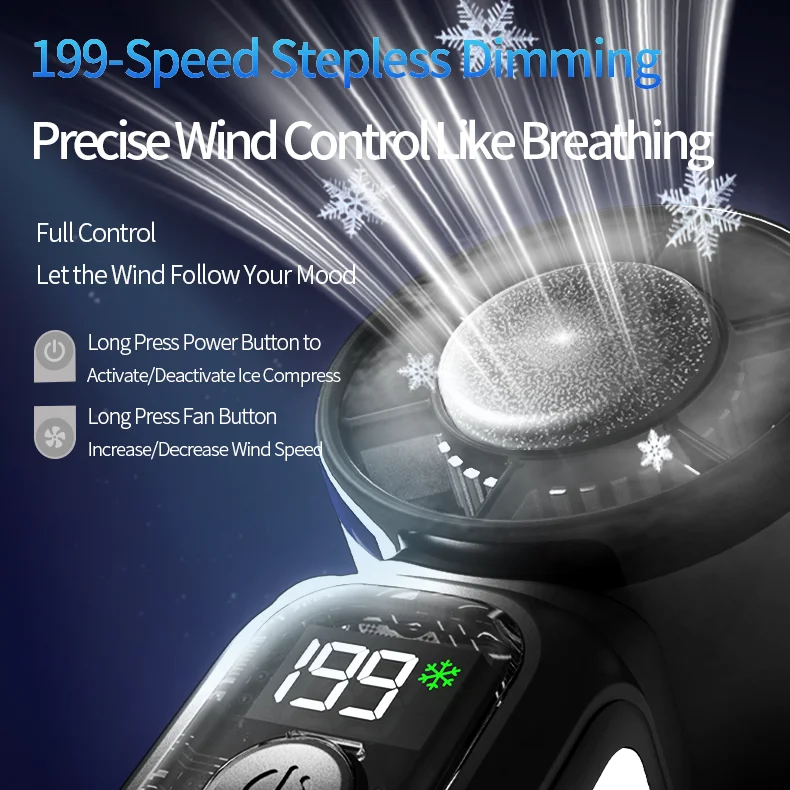 Portable Handheld Cooling Fan With Digital Display And Mirror_voghion.com