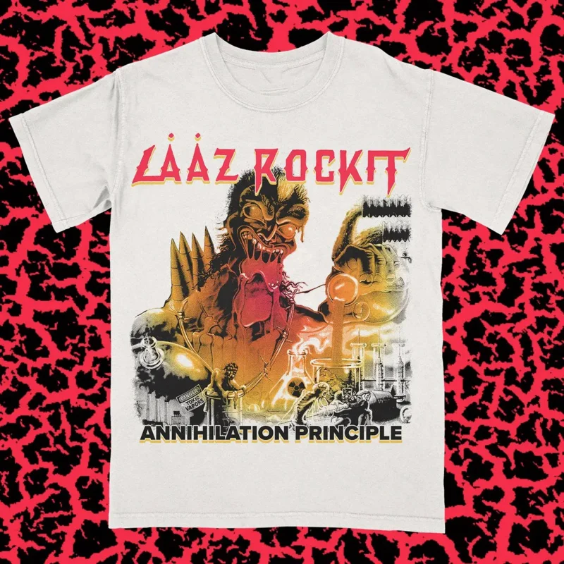 Laaz Rockit Band T-Shirt Bianca Unisex Tutte Le Taglie S-5Xl T2094