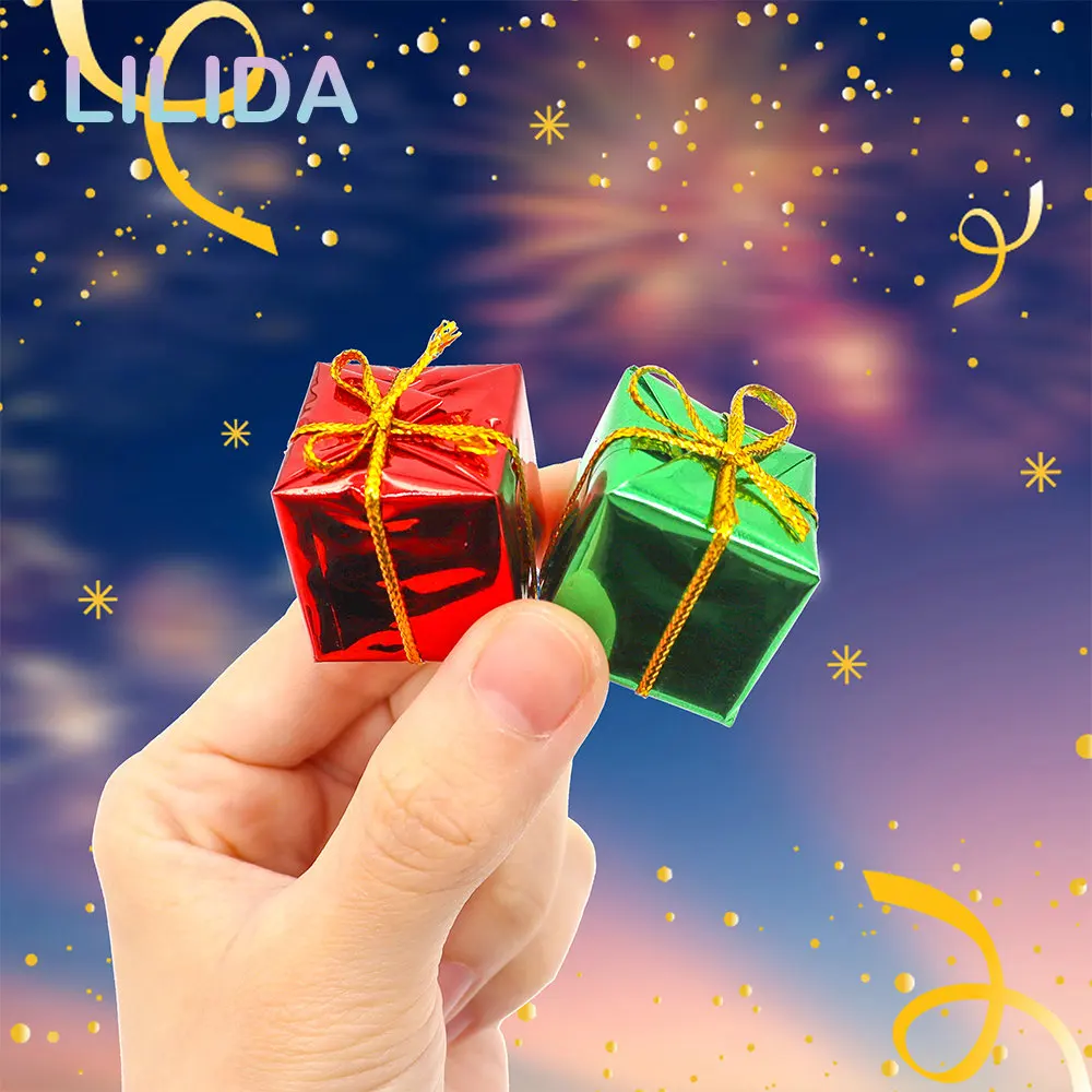 

24pcs Mini Christmas Ornaments Handwork Gift Box Xmas Tree Accessories New Year Party Decor Candy Gift Boxes Pendant Navidad
