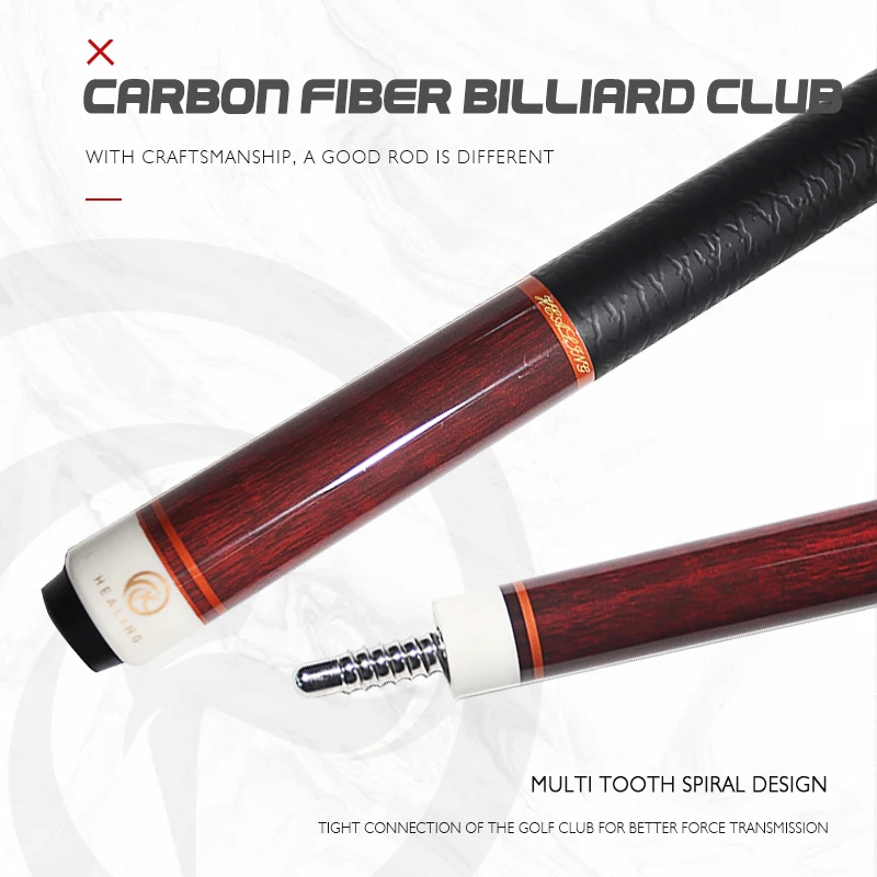 Ok HEALING-T700カーボンファイバービリヤードキュー、2セクション