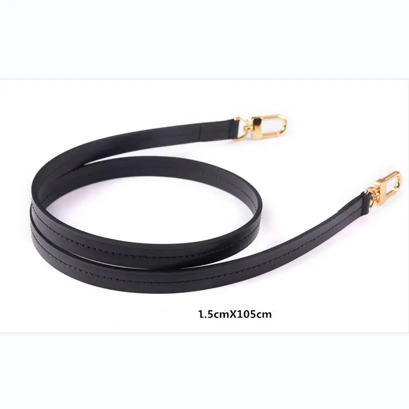 1.5cm Width 105cm Length Black Shoulder Strap For Designer Lady Handbag Croiisette Bag Parts Replacement Non-adjustable