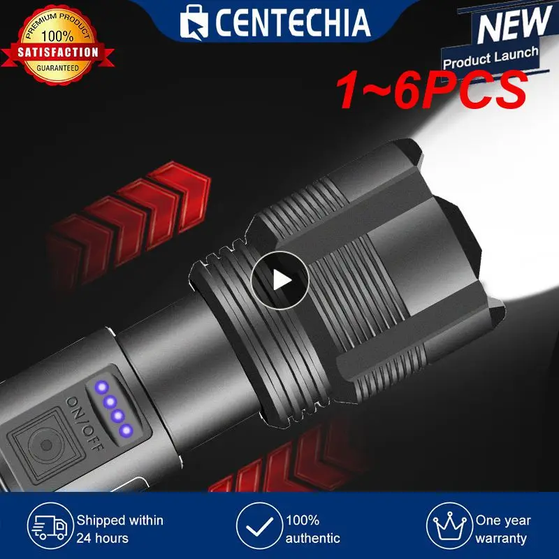 

1~6PCS Core Led Flashlight Aluminum Alloy XHP70.2 XHP50.2 Tactical Hunting Usb Rechargeable Zoomable Lantern 18650 AAA