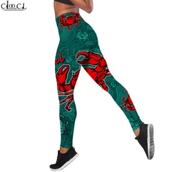 CLOOCL Fashion Women Legging Red Crab Pattern 3D Printed Trousers for Female Workout Push Up Jogging Slim Leggings