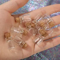 DIY Transparent Empty Message Bottles Mini Glass Bottle with Cork Stopper Birthday Wedding Xmas Party Decor Favors Wholesale 2
