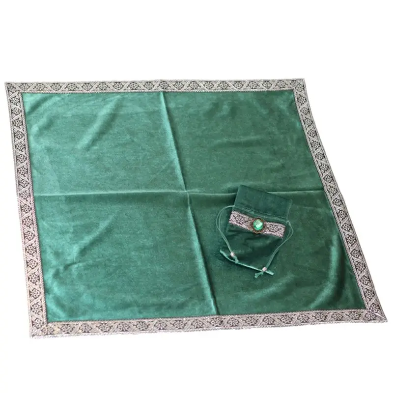 

Retro Tarot Table Cloth with Tarot Drawstring Party Square Table Cover