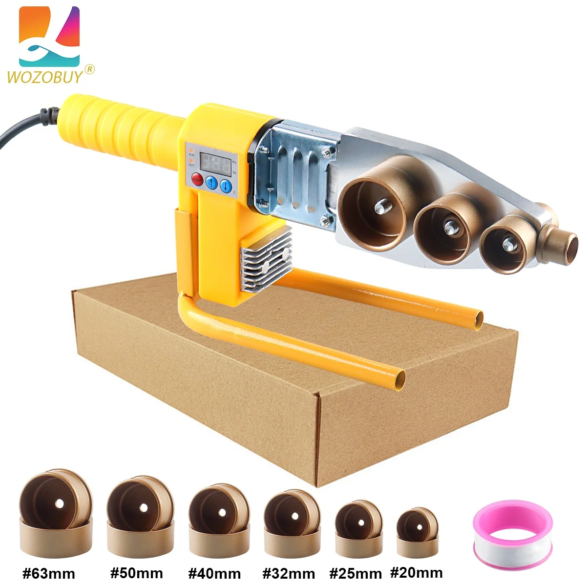 1000W/800W Pipe Welding Machine Pipe Soldering Iron Plastic Welding PP/PPR/PB/PE Tube Heating Hot Melt Tool 63/32 Types