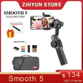 Zhiyun Smooth 5 스마트폰 안정기 짐벌, 부드러운 5, 3 축 핸드헬드, 아이폰 14, 13, 12 프로 맥스, 샤오미, 삼성, 화웨이, VS DJI OM 6