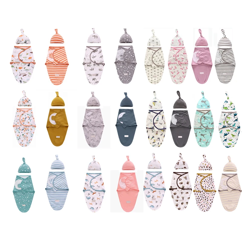 Baby Swaddle Blanket With Cap Swaddle Wrap Swaddling bag Newborn Cotton