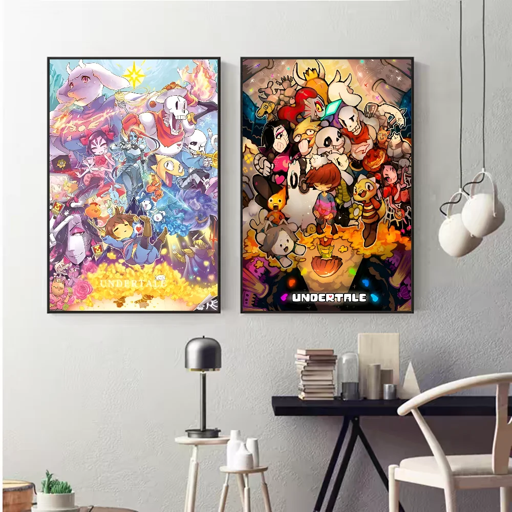 Anime Designs Game Undertale Vintage Posters Sticky Retro Kraft Paper Sticker DIY Room Bar Cafe Kawaii Room Decor anime stickers anime poster vintage posters