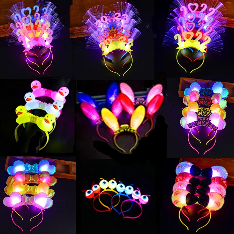 Serre-tête lumineux LED pour enfants et adultes, 10 pièces, bandeau  lumineux coloré, jouet de fête, mariage, noël, 2023